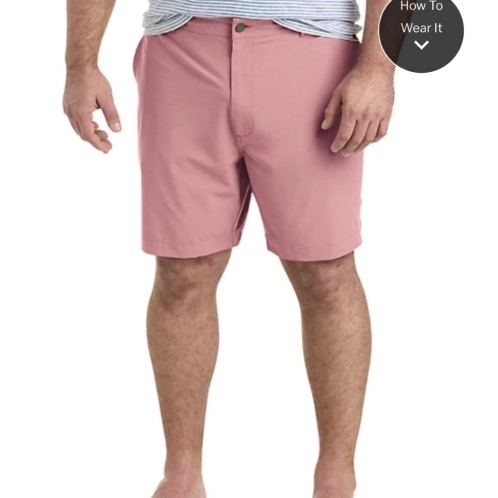Faherty Mens All Day Shorts Mauve Pink‎ Stretch Drawstrings Casual Walking Sz 46